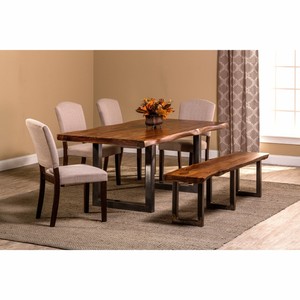emerson sheesham hillsdale dining piece grey natural brown wood furniture