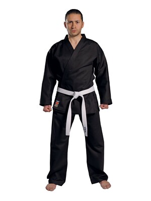 Karate Anzug Traditional 8Oz KWON.Schwarz 100% Baumwoll. Karateanzug, SV, usw.
