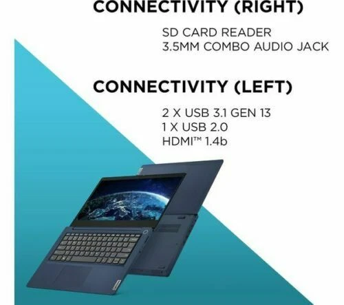 Lenovo IdeaPad 3i 14" FHD Pentium Oro 6405u 128GB SSD 4GB RAM Azul Laptop Win10 - Imagen 2 de 4