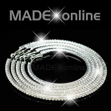 Sparkly Hoop Earrings, Big Round Silver Diamante bling loops