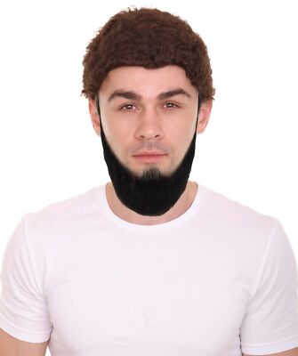 Men's Dutch Mid Length Beard & Side Burns Set,Human Hair Styles, M-1280-BLK