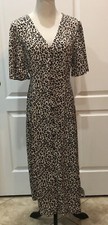 ASOS Design Size US 12 Animal Print Tie Back Tea Dress Half Sleeve V Neck