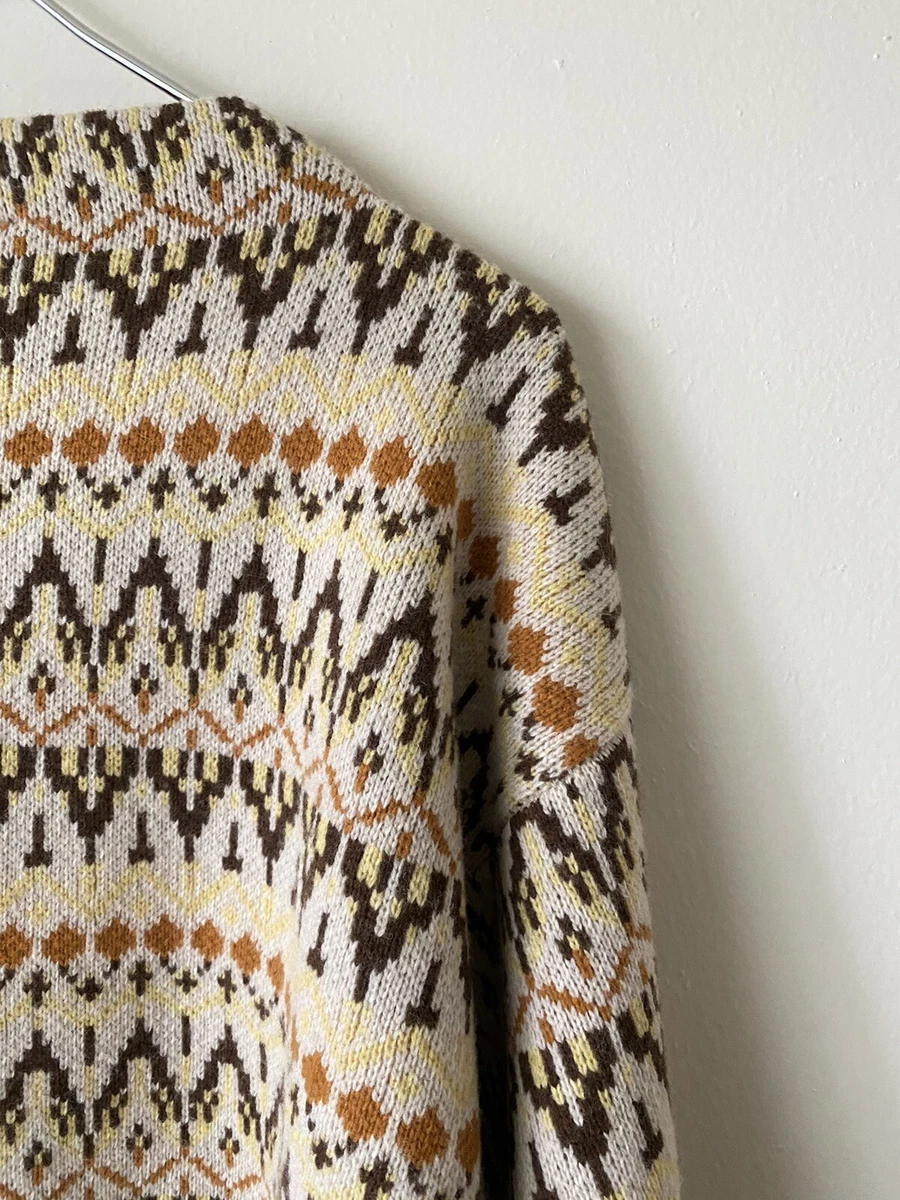SZ L $275 LVC BOAT NECK SWEATER NWT BEIGE FAIR ISLE LEVIS VINTAGE CLOTHING  WOOL | eBay