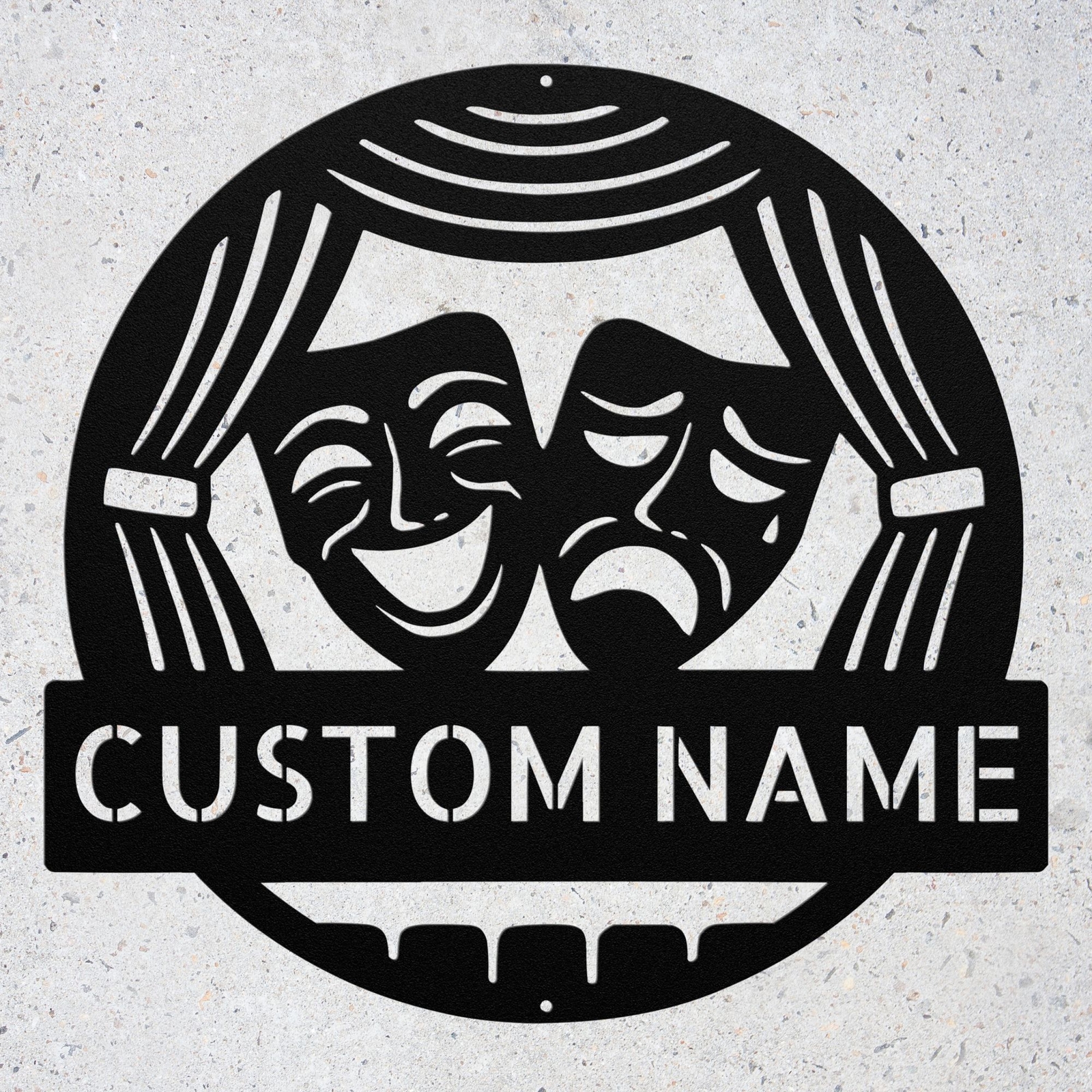Custom Performing Arts Metal Sign Personalized Theater Drama Wall Decor Plaqu...
