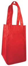 Reusable Eco-Friendly Wine Carrier Travel Tote Gift Bag Holds 4 Bottles 7x12x7
