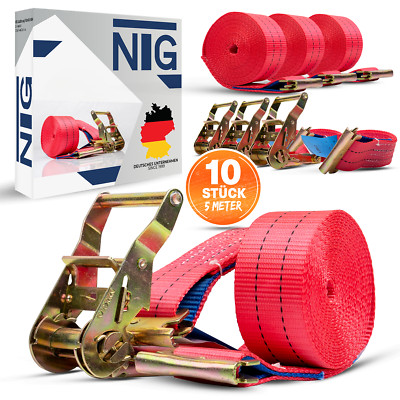 Spanngurt Zurrgurt Kombi-Ankerschiene 10 Stück 1000/2000 daN 5m, 50 mm, 2-teilig
