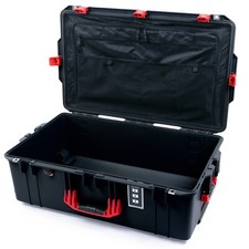 Black  Red Pelican 1595 Air case with combo lid pouch  empty bottom.