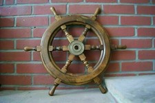 Kapit&auml;n Holz Schiff Rad Dekor 18 Zoll Maritim Piratenschiffe Boot Lenkung Holz