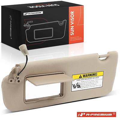 Driver Left Beige Sun Visor w/ Mirror for Hyundai Sonata 2005-2010 w/o Sunroof