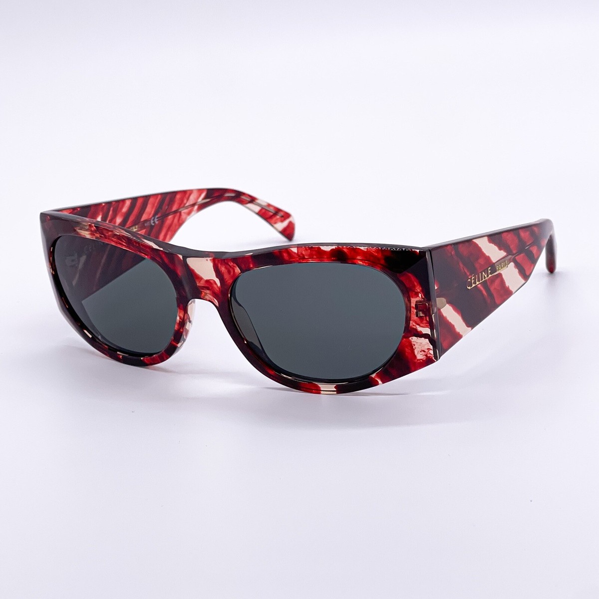 NEW CELINE CL40029I 54N WOMEN CELINE SUNGLASSES CL 40029I RED NEW CELINE CL40029I 54N RED HAVANA GREEN WOMEN main image 4
