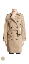 Auth! Burberry Kensington Long Trench Coat Honey Size 12