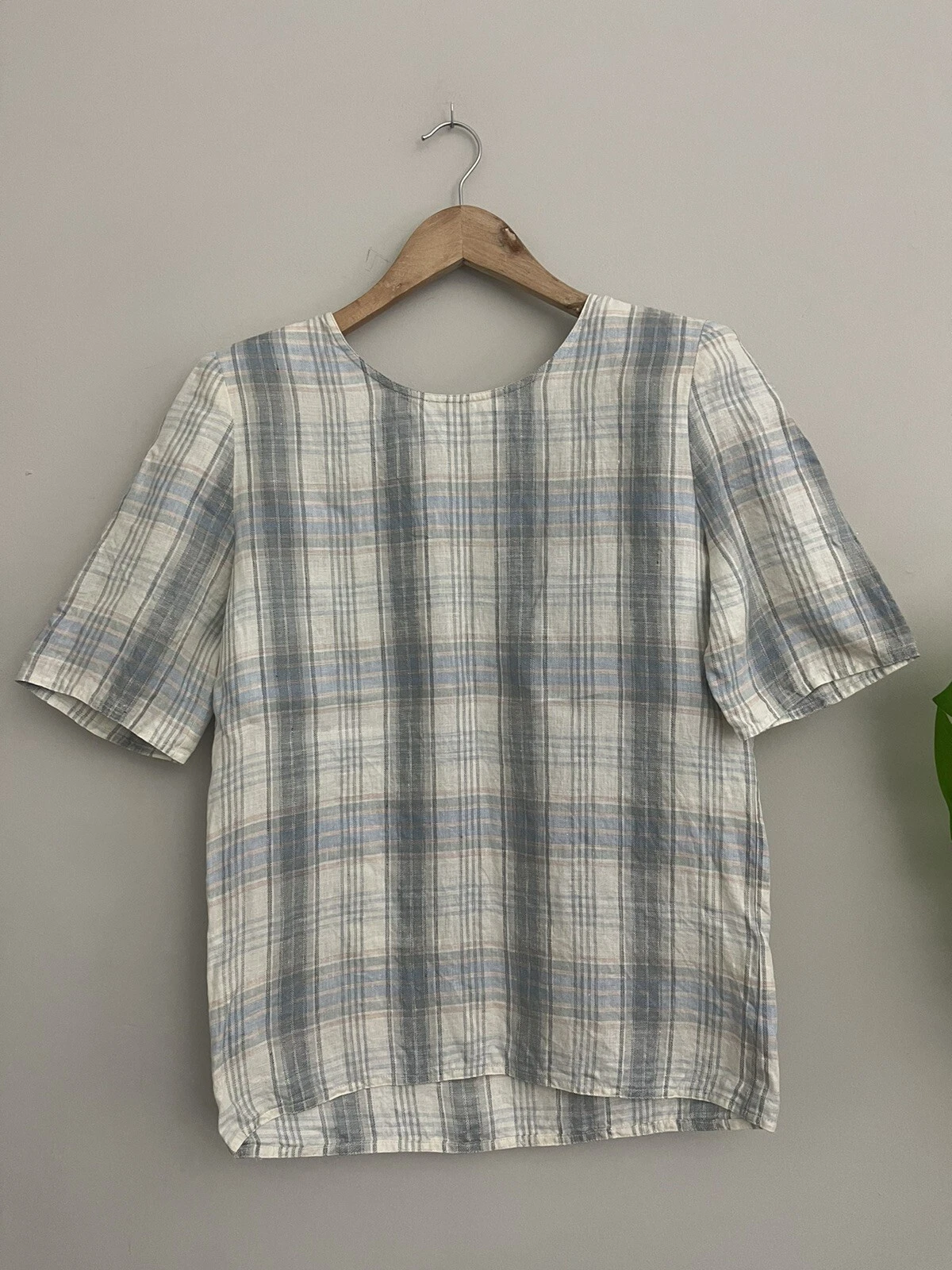 Blusa vintage Valentino Miss V manica corta bottoni retro a quadri tg 4