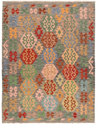 Kelim Afghan Tissé Main – Tapis Oriental 200x155 Cm, 100% Laine, Beige, Dicarpet