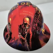 full brim hard hat custom hydro dipped IN MEGADETH PEACE SELLS BUT WHOS BUYING