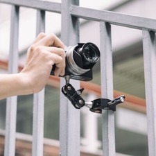 Super Camera Clamp Mount, Double Ball Head Arm Adapter, Fence/Desk/Tripod Mount