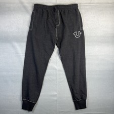 True Religion Jogger Sweatpants Mens Large Gray Thick Stitch Loungewear Fleece