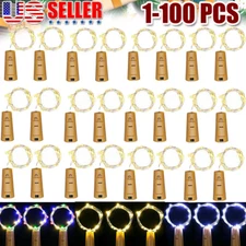 100x 2M 20LED Wine Bottle Fairy String Light Cork Starry Night Lamp Xmas Wedding