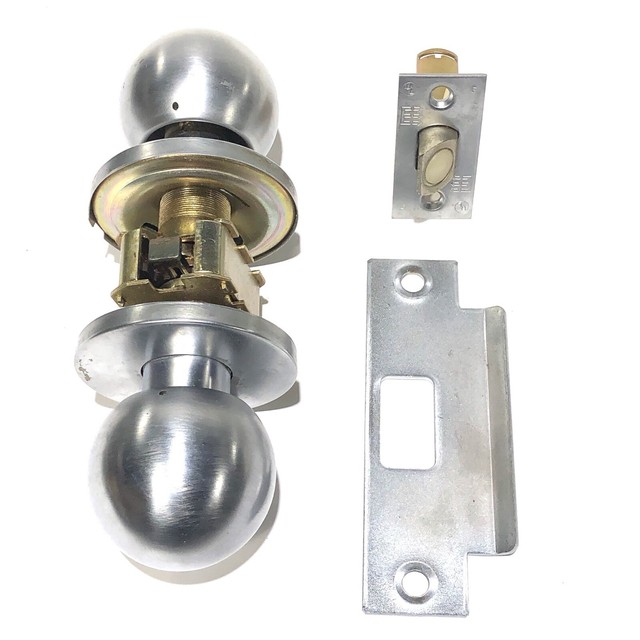 ^ Corbin Russwin Commercial Passage Orb Door Knob 26D Satin Nickel