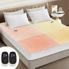 Multizone Waterproof Heated Mattress Pad, Individual Body Feet Electric Mattres