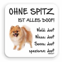 "KüHlschrankmagnet \"Ohne Spitz Ist Alles Doof!\" Pomeranian Deko Pin Hund"