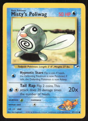 Pokemon TCG Gym Heroes #087/132 Misty's Poliwag LP
