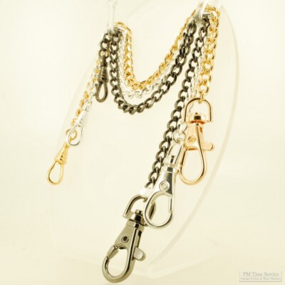 Straight pocket watch chain w/ a swivel clasp; various finish