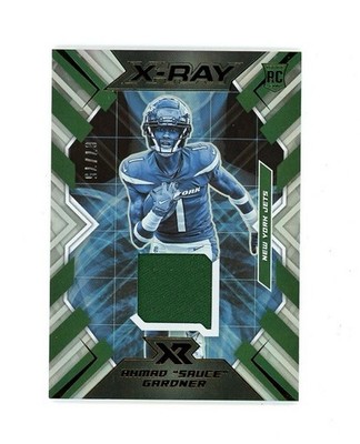 2022 Panini XR ROOKIE AHMAD SAUCE GARDNER JERSEY PATCH /75 RC! Jets COLTS