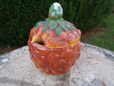 VINTAGE CARLTON WARE NEUHEIT KERAMIK ANANAS MARMELADE KONSERVIERTOPF 3064 NEUWERTIG