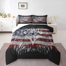 American Flag Comforter Set Size, Eagle Bird Animal Twin Eagle American Flag