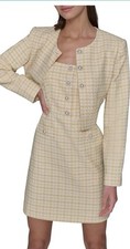 KARL LAGERFELD Women's Tweed Printed Scoop Neck Cropped Jacket Size 16