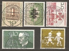 (17); BUND gestempelt; 5 Werte Stempel "BERLIN-CHARLOTTENBURG"! Gummi!