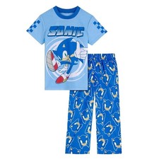 NWT Sonic The Hedgehog Boys Pajama Set Size XS 4-5 Blue TShirt Pants Gaming