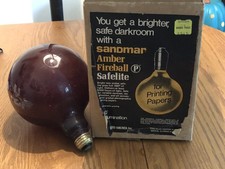 Vintage Sandmar Amber Fireball Jumbo Safelight Brighter Safe Darkroom Developing
