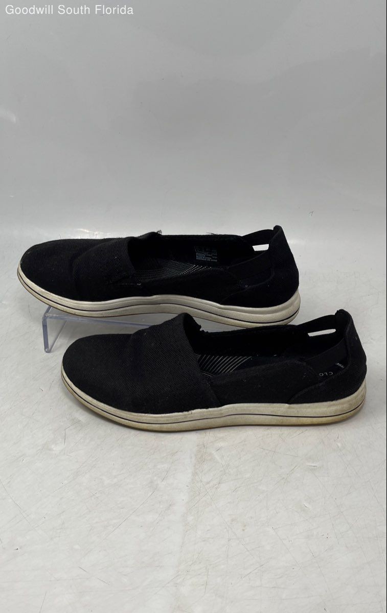 Clarks Womens Cloudsteppers 27975 Black Low Top Slip-On Shoes Size 7 M