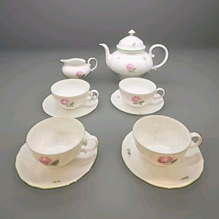 Augarten Wien Mokkaservice "Wiener Rose" 5089 für 4 Personen – 10 Teile Top H.25