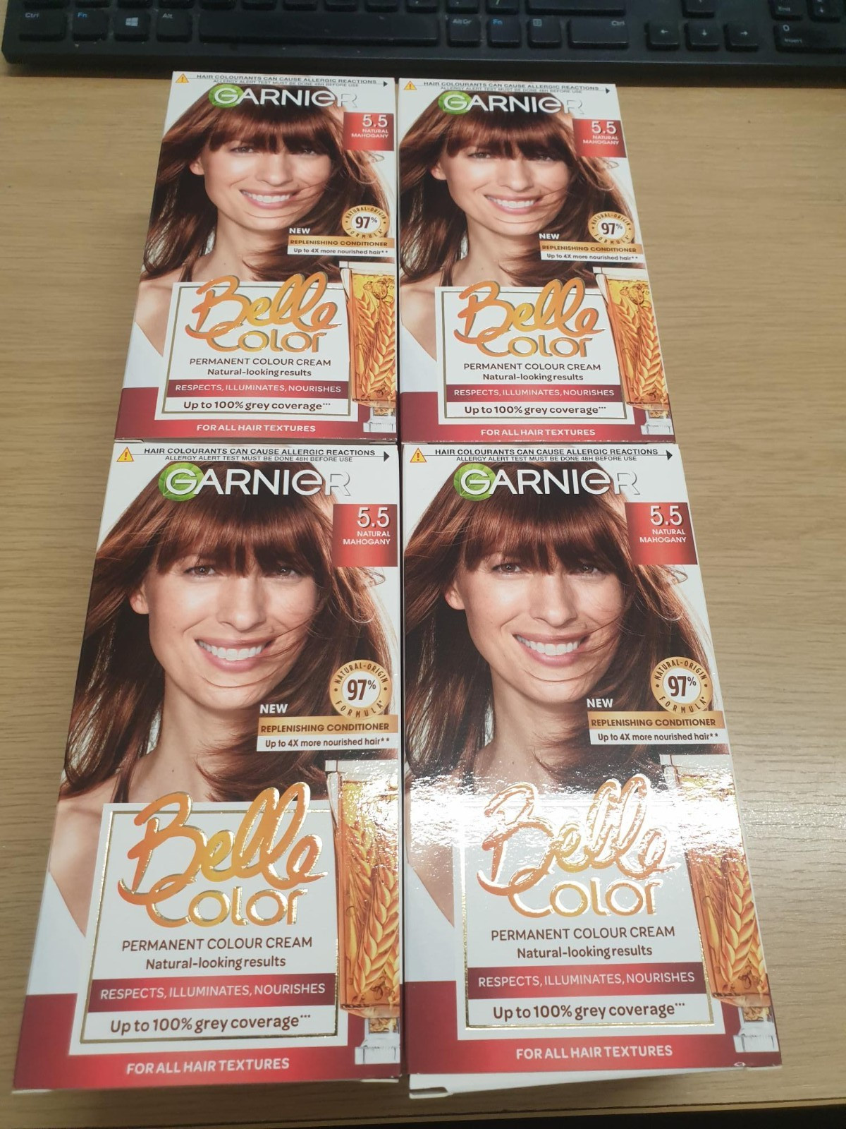 Garnier Belle Color 5.5 Natural Mahogany Permanent Hair Dye X4 JUST £29.49