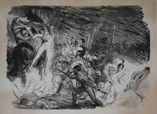 Max Slevogt (1868-1932): "Penthesilea". Lithographie 1906