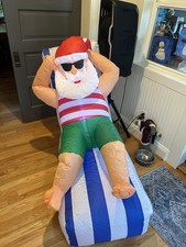 NEW Santa in Beach Chair Christmas Inflatable 4.5 ft LED Airblown Holiday Decor