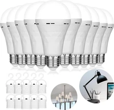 LED Rechargeable Emergency Light Bulb 80W Equivalent 1200mAh Battery Backup 15W