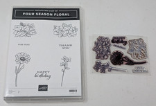 Stampin Up Retired Photopolymer Four Season Floral Flowers Birthday Thank You