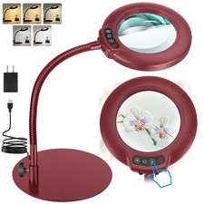 Ivmaie 12X Magnifying Glass Light Real Glass Lens 5 Color Modes Dimmable