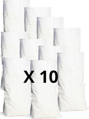 10 Schuttsäcke, 55 x 95 cm, 55 kg, gewebtes Polypropylen, widerstandsfähig, für