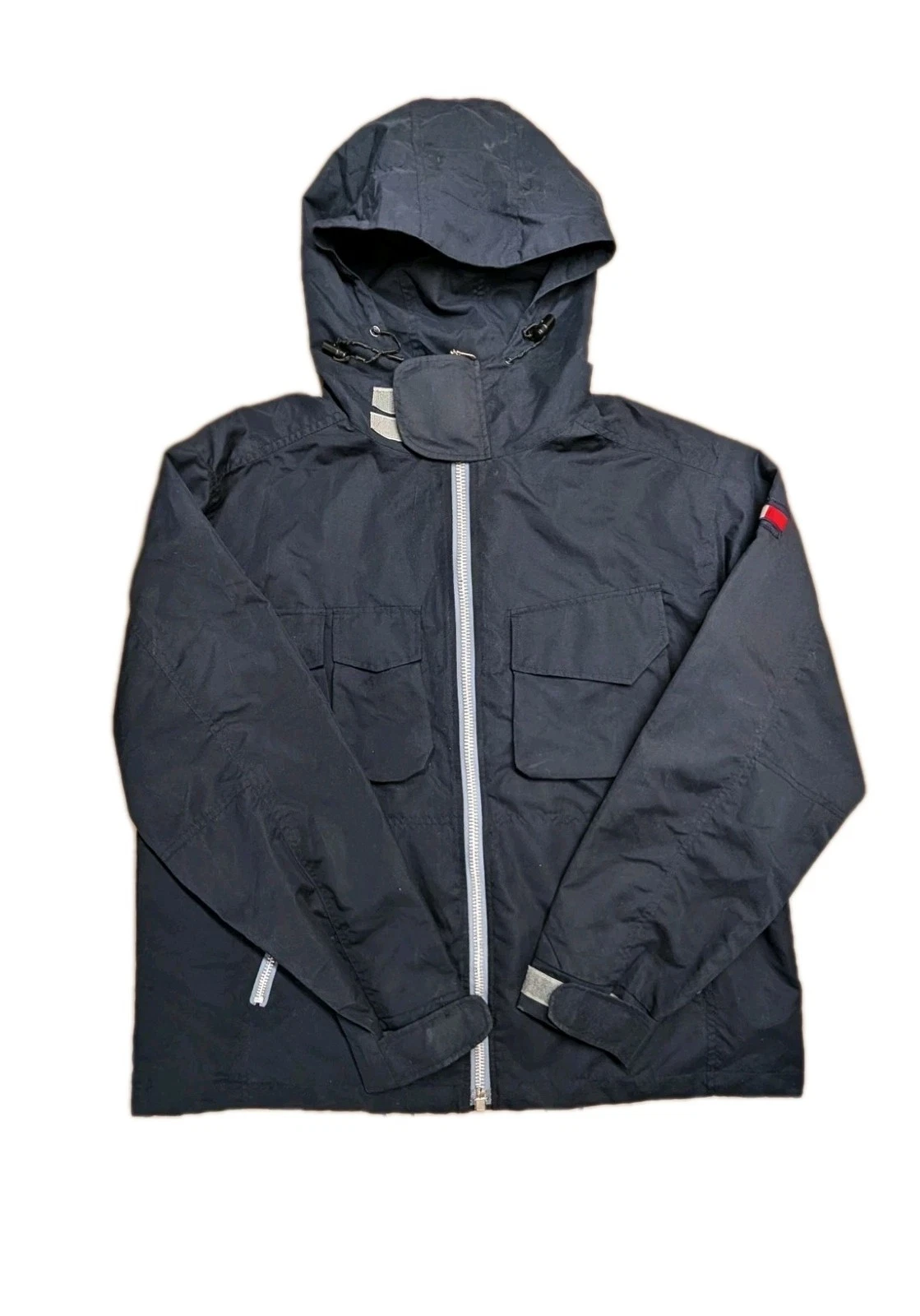 Vtg Tommy Hilfiger Sailing Windbreaker Jacket Sz M Full Zip/Hood Navy Gorpcore