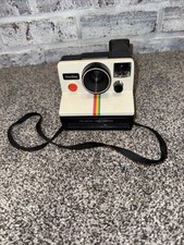 Vintage One Step Polaroid Instant Land Camera Rainbow Strips w/ Strap