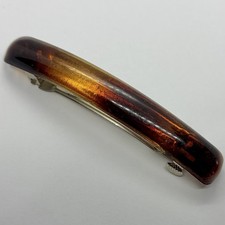 Vtg 1980 s Faux Tortoise Shell Resin Hair Barrette Spring Clip