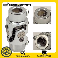 3/4" 36 Spline X 3/4" DD Steering Universal Joint Chrome Single U Joint Shaft