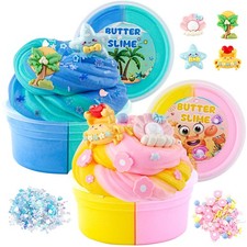 LAWOHO Butter Slime Kit Includes 2X120ml Two-Toned 2pcs Ocean