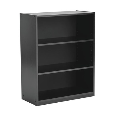 Mainstays 3-Shelf Bookcase with Adjustable Shelves, True Black Oak