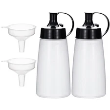 Condiment Squeeze Bottle Wide Mouth, 2 Pack 300ml 10oz Clear Squeeze Bottles ...
