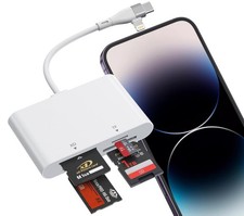 Memory Stick Duo Adapter USB /Lightning, 4 in 2 SD/MicroSD/MS/xD Card Reader ...